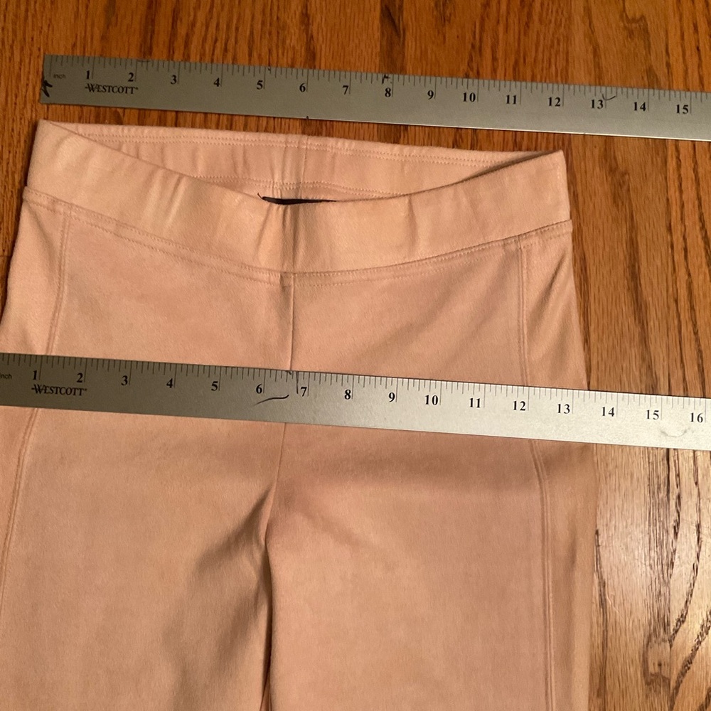 Hale Bob Ultra Suede Pale Pink Pants, Stretch Pull On High Waist, Body-Con, Sz M - Picture 11 of 12